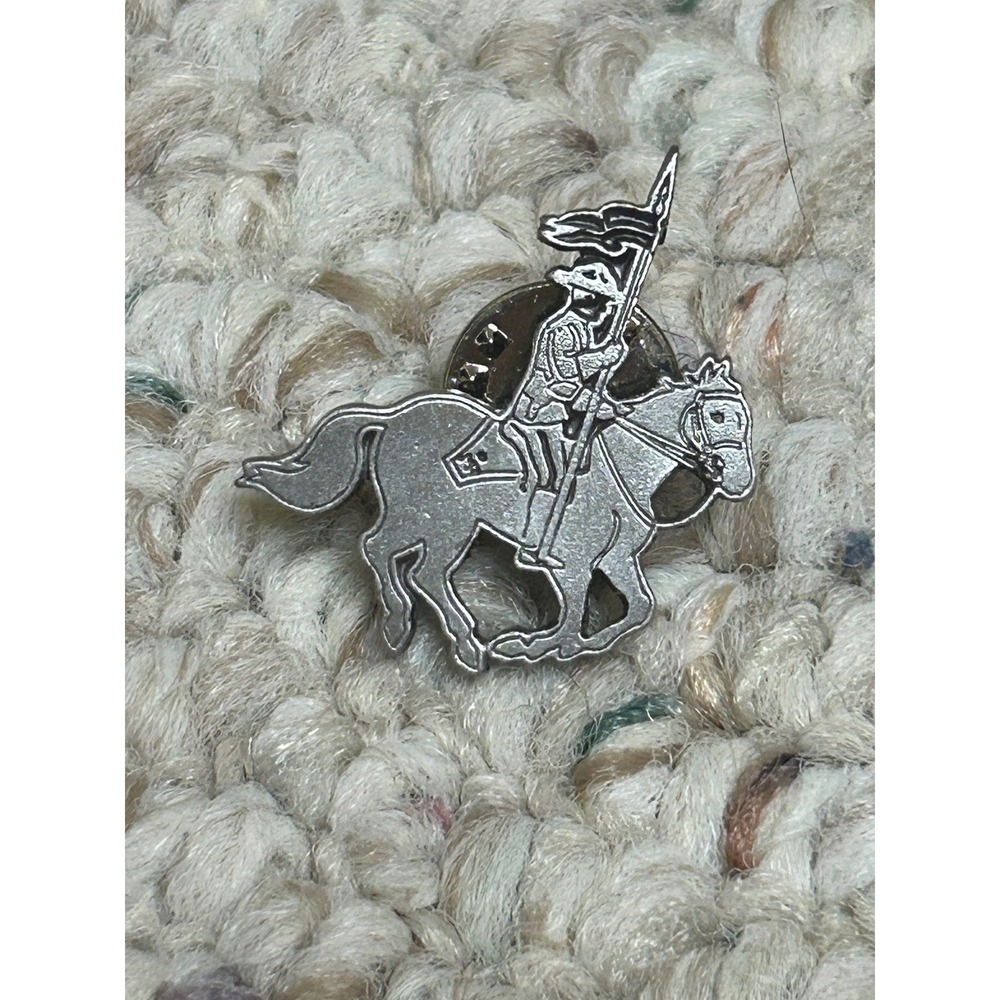 Vintage RCMP GRC Royal Canadian Mounted Police Pewter Horseback Lapel Pin Silver